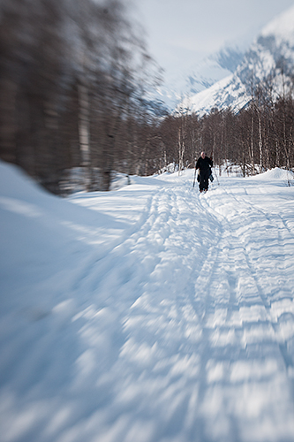 skiing to Norway Ice Cave