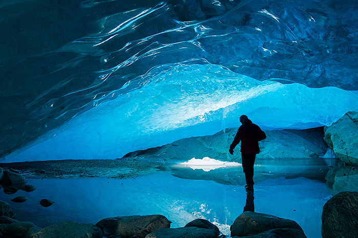 Norway ice cave, glacier