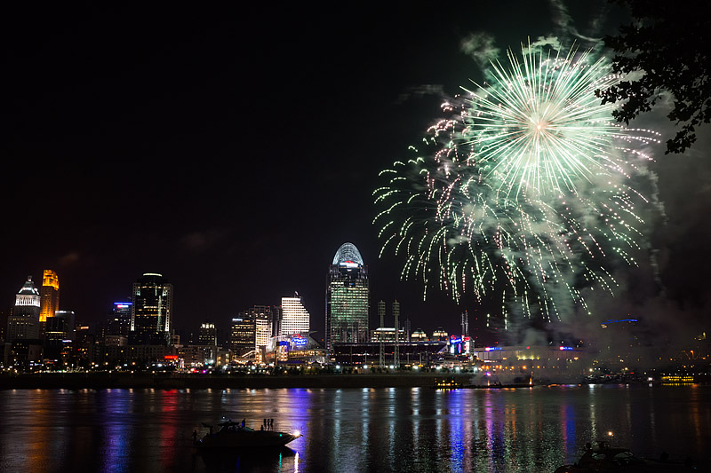 Shooting fireworks over the Ohio River in Cincinnati » Travel Photography Blog