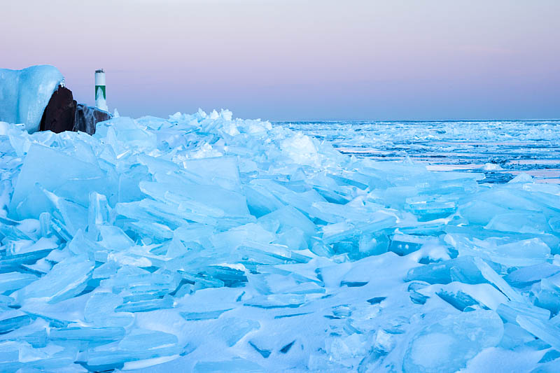 Lake Superior in winter, Grand Marais, MN, USA