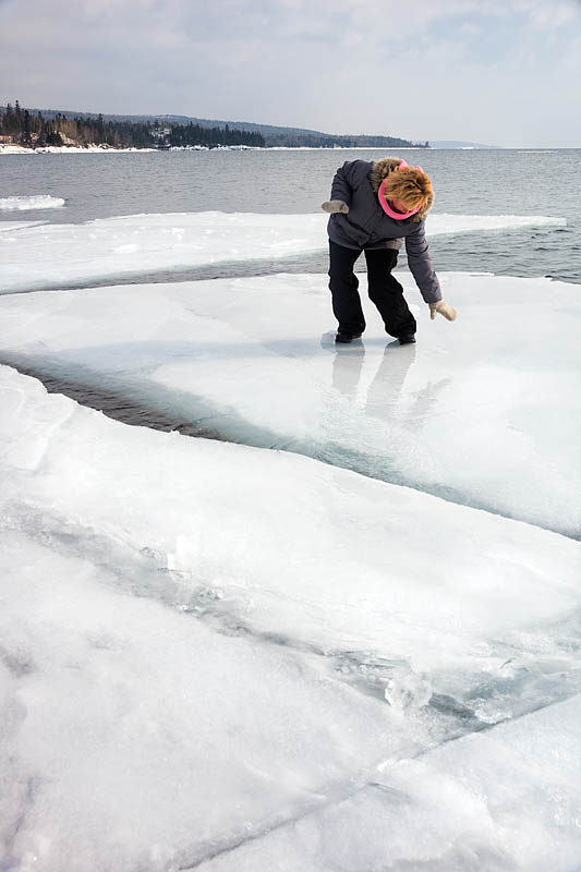 Lake Superior in winter, Grand Marais, MN, USA