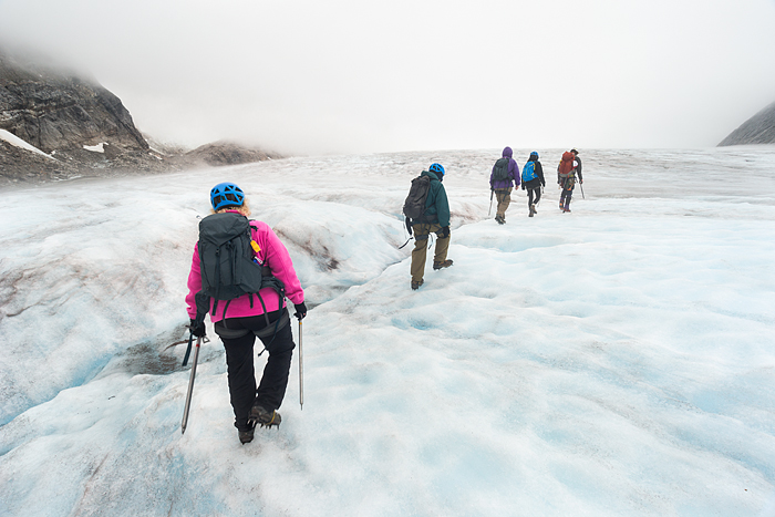 Trekking adventure on Lemon Glacier, Juneau Icefield, Juneau, Alaska, USA