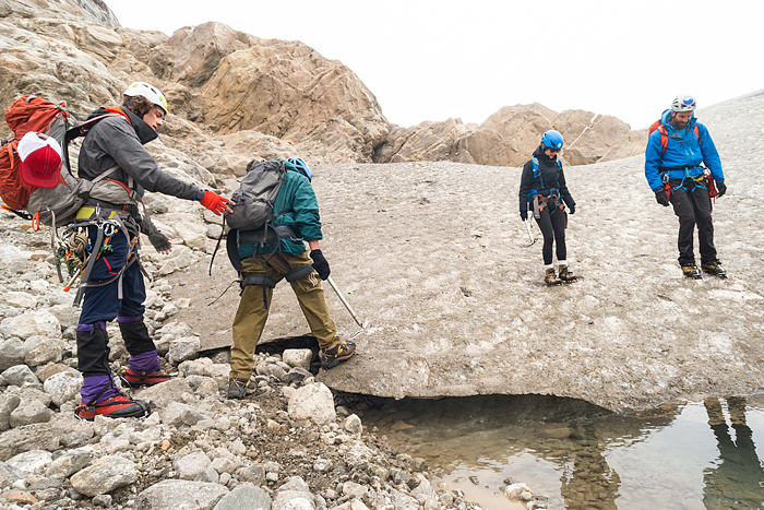 Trekking adventure on Lemon Glacier, Juneau Icefield, Juneau, Alaska, USA