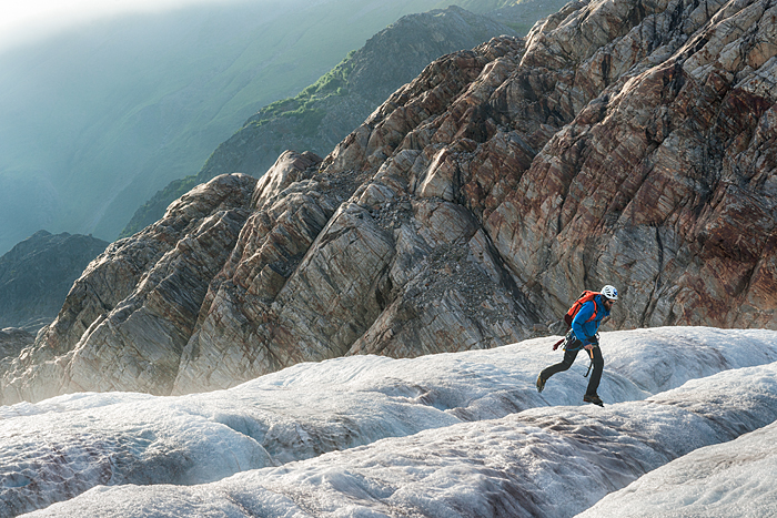 Trekking adventure on Lemon Glacier, Juneau Icefield, Juneau, Alaska, USA