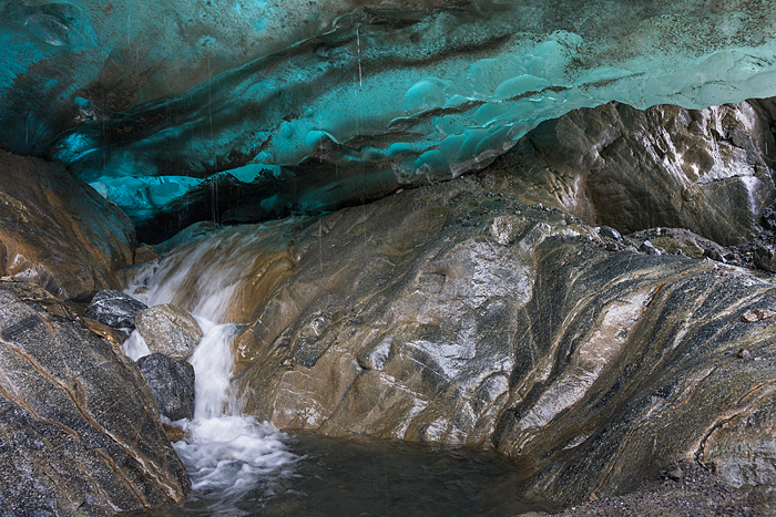 ice cave, Trekking adventure on Lemon Glacier, Juneau Icefield, Juneau, Alaska, USA