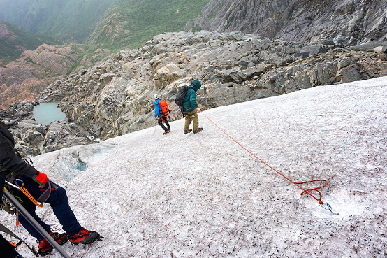 Trekking adventure on Lemon Glacier, Juneau Icefield, Juneau, Alaska, USA