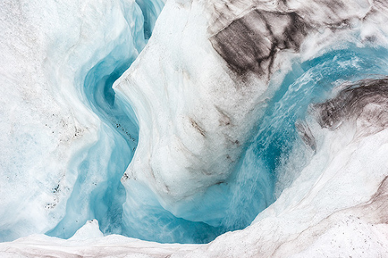 rushing water in glacier, Alaska