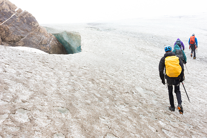 walking on glacier ice, Juneau, Alaska