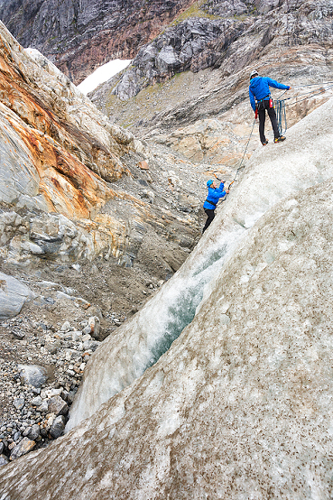 Trekking adventure on Lemon Glacier, Juneau Icefield, Juneau, Alaska, USA