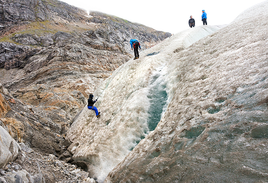 Trekking adventure on Lemon Glacier, Juneau Icefield, Juneau, Alaska, USA