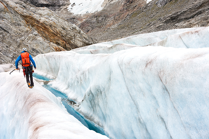 Trekking adventure on Lemon Glacier, Juneau Icefield, Juneau, Alaska, USA