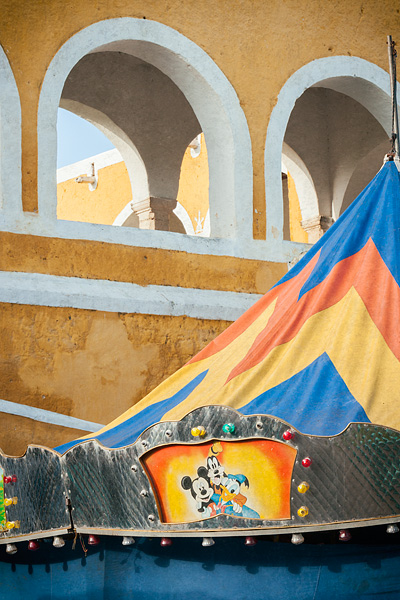 Setting up rides for Day of the Dead festival