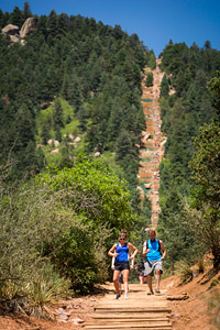 People climbing the Manitou Incline