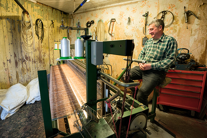 Harris Tweed weaver on the Isle of Lewis