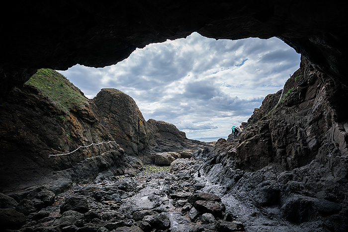 Cave on Elie Chainwalk, Fife Coastal Path