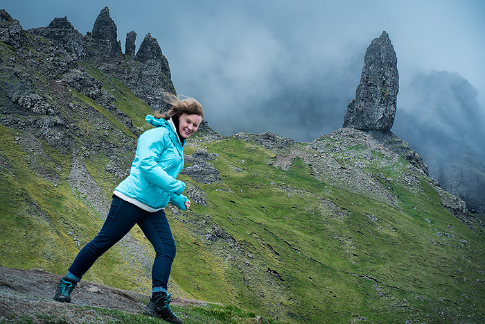 Old Man of Storr hike on Trotternish peninsula, Isle of Skye