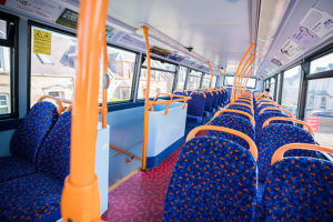 Interior of Stagecoach bus on Fife Coastal Path