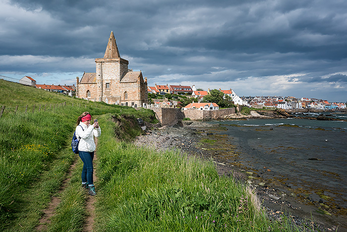 St Monans village while hiking Fife Coastal Path