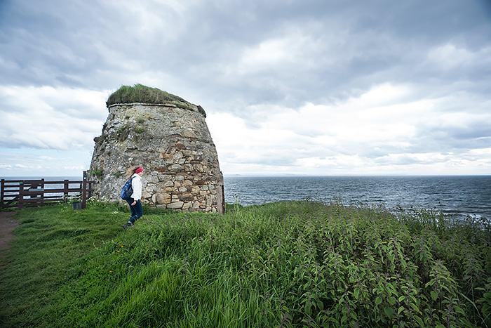 Newark castle vault on hiking fife coastal path