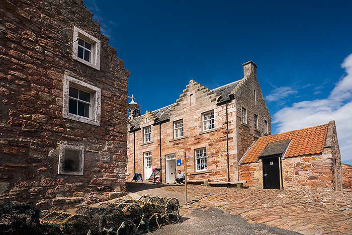 Crail harbor on Scotland