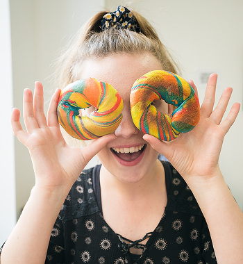 rainbow bagel in Dundee