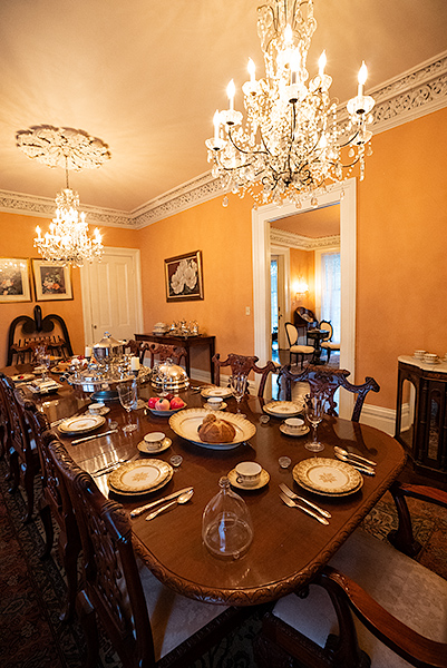 Dining room inside Haunted Myrtles Plantation, Lousiana