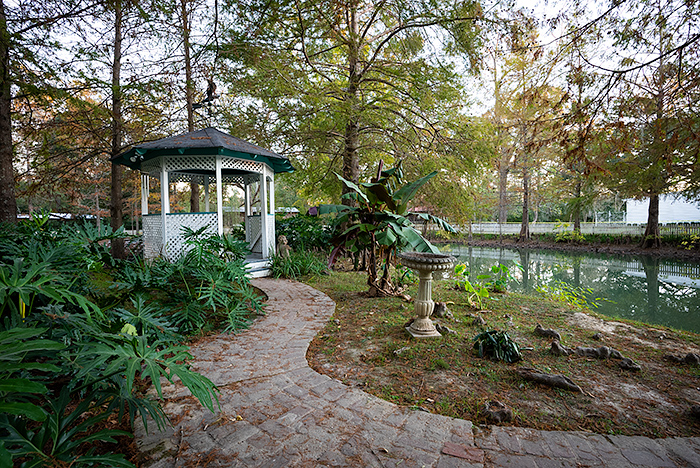 Gazebo on isle at Haunted Myrtles Plantation, Lousiana