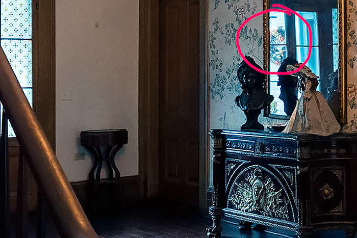 Face in window of Myrtles Plantation, Lousiana