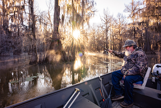 fishing on Caddo Lake, TX