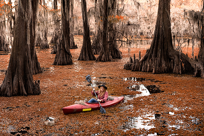 kayaking on Caddo Lake, TX