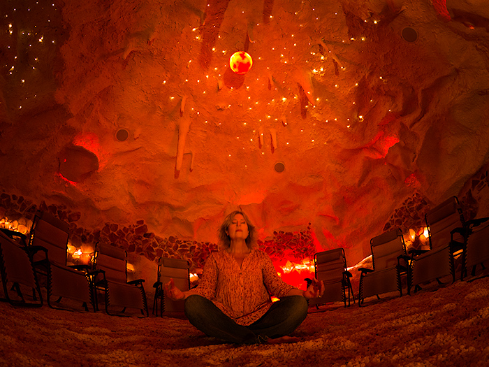 Meditation at Pomona Salt Cave & Spa, off the beaten path in West Virginia, USA