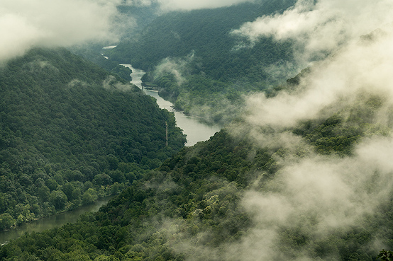 Cloudy morning at Grandview, New River Gorge, West Virginia, USA