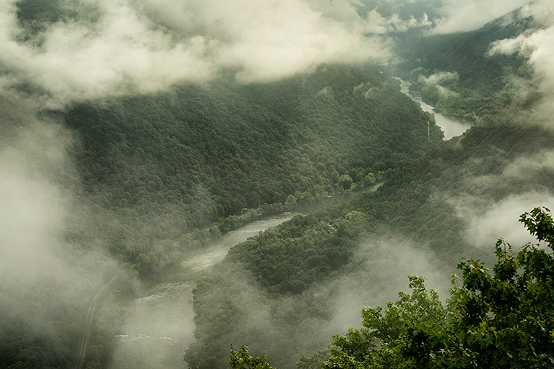 Cloudy morning at Grandview, New River Gorge, West Virginia, USA