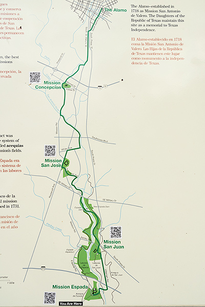 San Antonio Missions map