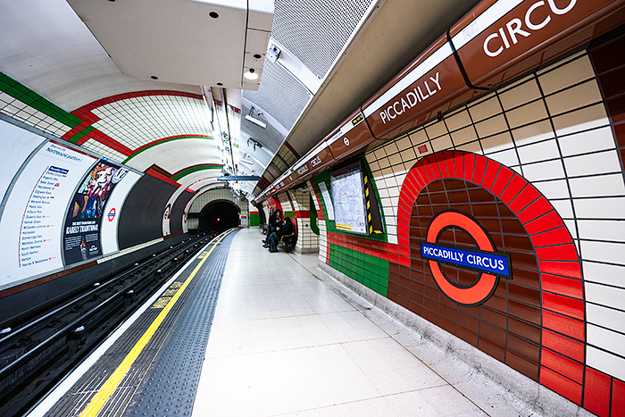 London at Christmas subway or tube