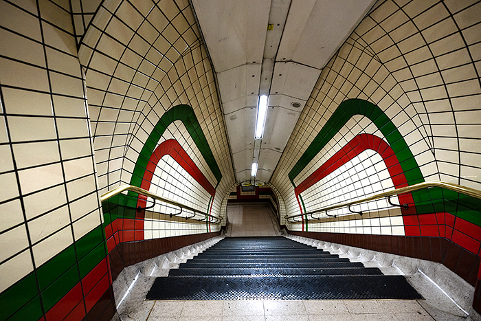 London at Christmas subway or tube