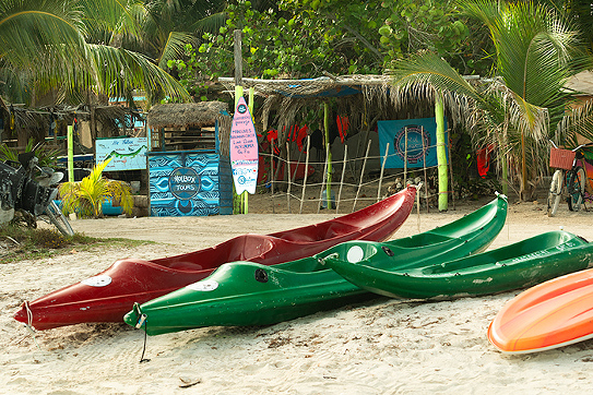 kayaks at central beach Isla Holbox