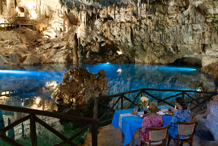 dining at a cenote, Yucatan