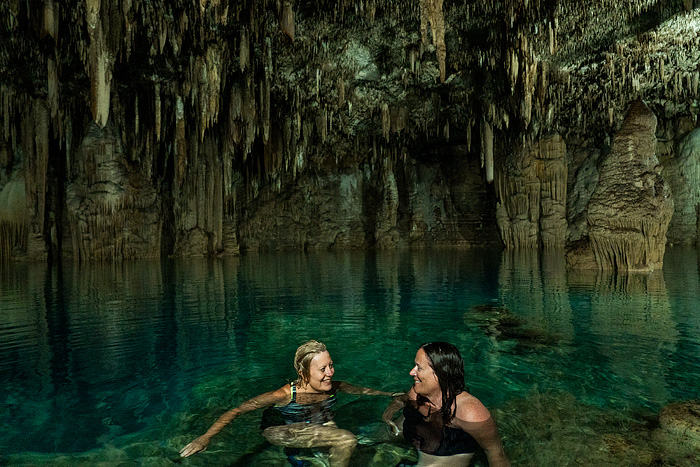 swimming in a cenote, kayaking at Choj Ha Cenote, Yucatan, Mexico