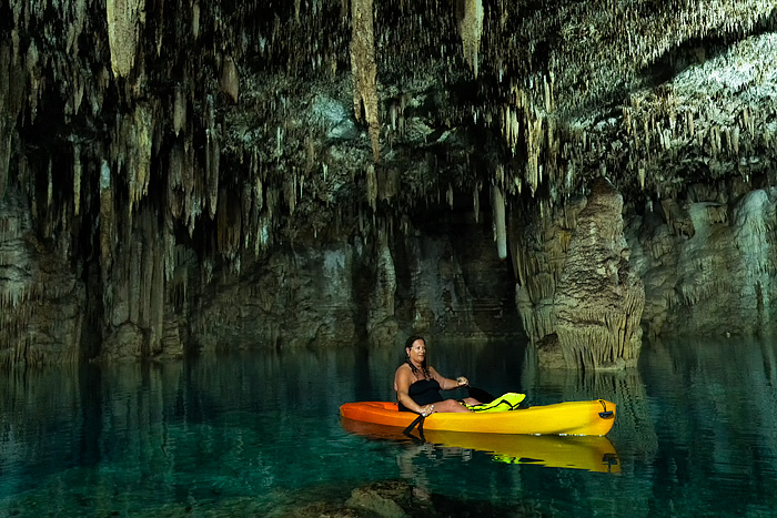 kayaking at Choj Ha Cenote, Yucatan, Mexico