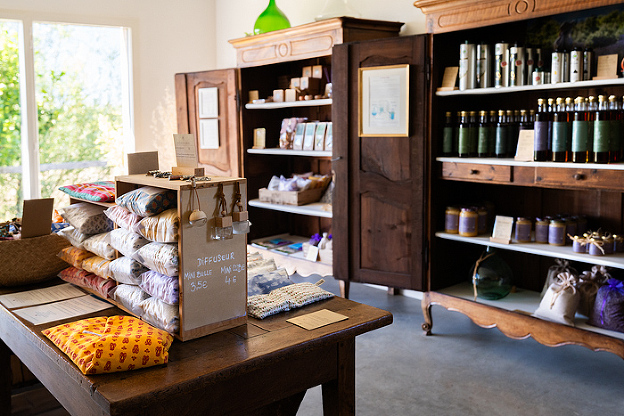 Farm shop, Cuceron,, lavender in Provence, France