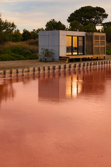 Staying on a pink salt pond in Salin d