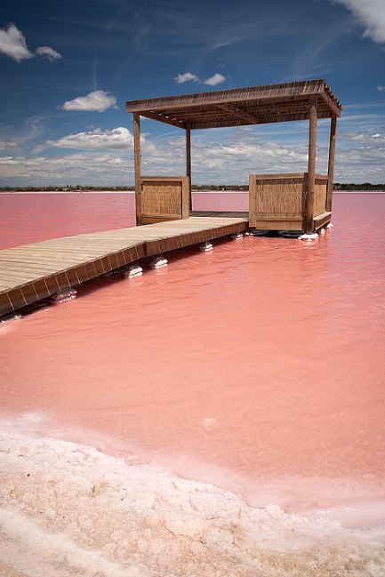 Staying on a pink salt pond in Salin d