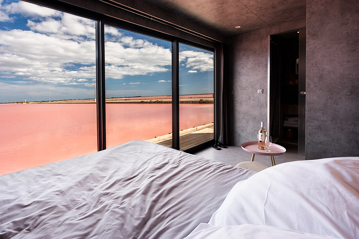 Staying on a pink salt pond in Salin d